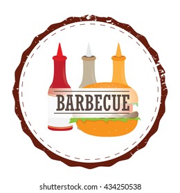 Retro Barbecue label, Vector illustration