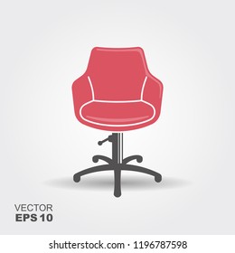 Retro barber chair icon with shadow on white background