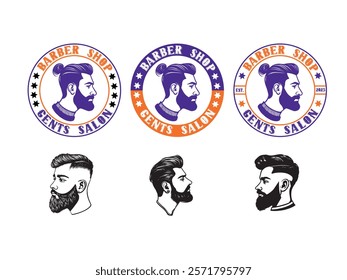 Retro barber shop logo design