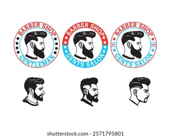 Retro barber shop logo design