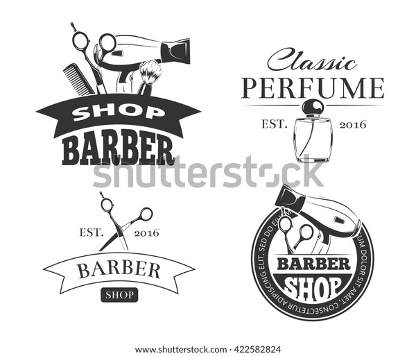 Retro Barber Shop Vector Emblem Logo Stock Vector (Royalty Free ...