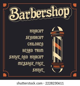 Retro Barber Shop Vintage advertisement Template vector, barber shop invitation banner design vector 