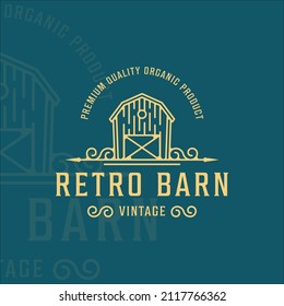 diseño gráfico de la plantilla de ilustración vectorial de la línea de logotipo retro barn. símbolo o signo de ganadería para granjeros profesionales y negocios con estilo tipográfico vintage