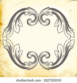 Retro baroque decorations element with flourishes calligraphic ornament. Vintage style design collection for Posters, Placards, Invitations, Banners, Badges and Logotypes.