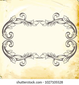 Retro baroque decorations element with flourishes calligraphic ornament. Vintage style design collection for Posters, Placards, Invitations, Banners, Badges and Logotypes.