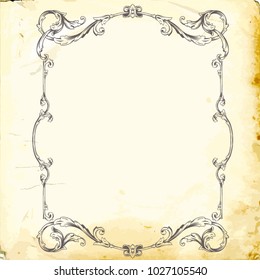 Retro baroque decorations element with flourishes calligraphic ornament. Vintage style design collection for Posters, Placards, Invitations, Banners, Badges and Logotypes.