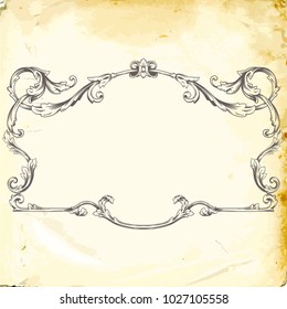 Retro baroque decorations element with flourishes calligraphic ornament. Vintage style design collection for Posters, Placards, Invitations, Banners, Badges and Logotypes.