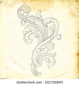 Retro baroque decorations element with flourishes calligraphic ornament. Vintage style design collection for Posters, Placards, Invitations, Banners, Badges and Logotypes.