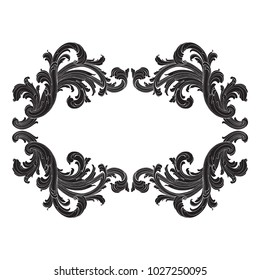 Retro baroque decorations element with flourishes calligraphic ornament. Vintage style design collection for Posters, Placards, Invitations, Banners, Badges and Logotypes.