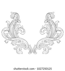 Retro baroque decorations element with flourishes calligraphic ornament. Vintage style design collection for Posters, Placards, Invitations, Banners, Badges and Logotypes.