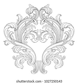 Retro baroque decorations element with flourishes calligraphic ornament. Vintage style design collection for Posters, Placards, Invitations, Banners, Badges and Logotypes.
