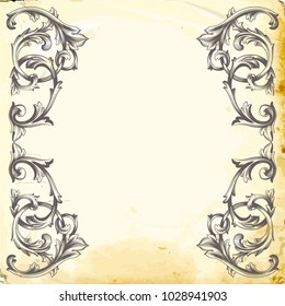 Retro baroque decorations element with flourishes calligraphic ornament. Vintage style design collection for Posters, Placards, Invitations, Banners, Badges and Logotypes.