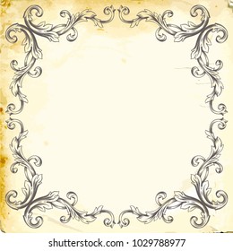 Retro baroque decorations element with flourishes calligraphic ornament. Vintage style design collection for Posters, Placards, Invitations, Banners, Badges and Logotypes.