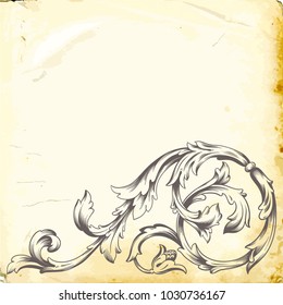 Retro baroque decorations element with flourishes calligraphic ornament. Vintage style design collection for Posters, Placards, Invitations, Banners, Badges and Logotypes.
