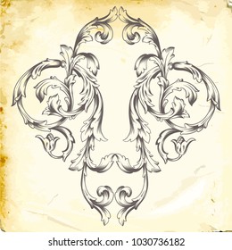 Retro baroque decorations element with flourishes calligraphic ornament. Vintage style design collection for Posters, Placards, Invitations, Banners, Badges and Logotypes.
