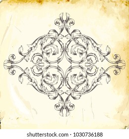 Retro baroque decorations element with flourishes calligraphic ornament. Vintage style design collection for Posters, Placards, Invitations, Banners, Badges and Logotypes.
