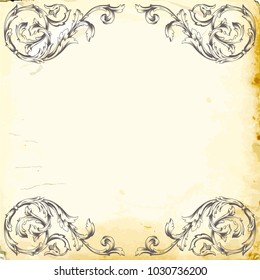 Retro baroque decorations element with flourishes calligraphic ornament. Vintage style design collection for Posters, Placards, Invitations, Banners, Badges and Logotypes.
