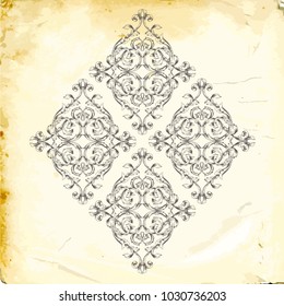 Retro baroque decorations element with flourishes calligraphic ornament. Vintage style design collection for Posters, Placards, Invitations, Banners, Badges and Logotypes.
