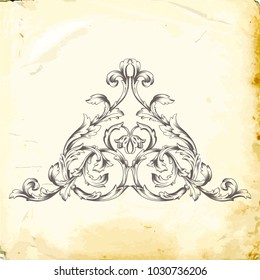 Retro baroque decorations element with flourishes calligraphic ornament. Vintage style design collection for Posters, Placards, Invitations, Banners, Badges and Logotypes.
