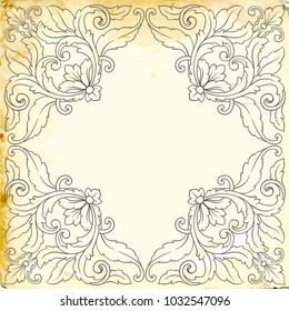 Retro baroque decorations element with flourishes calligraphic ornament. Vintage style design collection for Posters, Placards, Invitations, Banners, Badges and Logotypes.