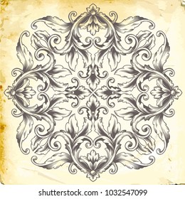 Retro baroque decorations element with flourishes calligraphic ornament. Vintage style design collection for Posters, Placards, Invitations, Banners, Badges and Logotypes.