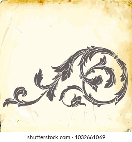 Retro baroque decorations element with flourishes calligraphic ornament. Vintage style design collection for Posters, Placards, Invitations, Banners, Badges and Logotypes.