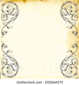 Retro baroque decorations element with flourishes calligraphic ornament. Vintage style design collection for Posters, Placards, Invitations, Banners, Badges and Logotypes.