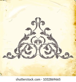Retro baroque decorations element with flourishes calligraphic ornament. Vintage style design collection for Posters, Placards, Invitations, Banners, Badges and Logotypes.