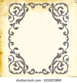 Retro baroque decorations element with flourishes calligraphic ornament. Vintage style design collection for Posters, Placards, Invitations, Banners, Badges and Logotypes.