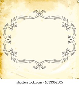 Retro baroque decorations element with flourishes calligraphic ornament. Vintage style design collection for Posters, Placards, Invitations, Banners, Badges and Logotypes.