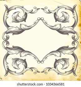 Retro baroque decorations element with flourishes calligraphic ornament. Vintage style design collection for Posters, Placards, Invitations, Banners, Badges and Logotypes.
