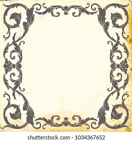 Retro baroque decorations element with flourishes calligraphic ornament. Vintage style design collection for Posters, Placards, Invitations, Banners, Badges and Logotypes.