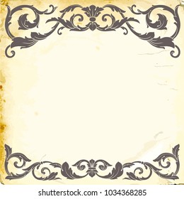 Retro baroque decorations element with flourishes calligraphic ornament. Vintage style design collection for Posters, Placards, Invitations, Banners, Badges and Logotypes.