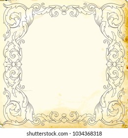 Retro baroque decorations element with flourishes calligraphic ornament. Vintage style design collection for Posters, Placards, Invitations, Banners, Badges and Logotypes.