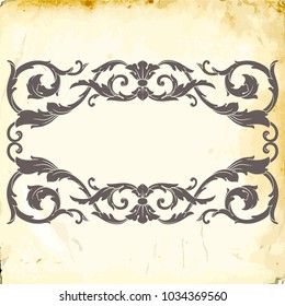 Retro baroque decorations element with flourishes calligraphic ornament. Vintage style design collection for Posters, Placards, Invitations, Banners, Badges and Logotypes.