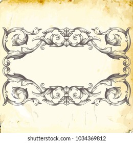 Retro baroque decorations element with flourishes calligraphic ornament. Vintage style design collection for Posters, Placards, Invitations, Banners, Badges and Logotypes.
