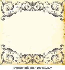 Retro baroque decorations element with flourishes calligraphic ornament. Vintage style design collection for Posters, Placards, Invitations, Banners, Badges and Logotypes.