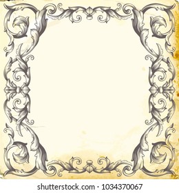 Retro baroque decorations element with flourishes calligraphic ornament. Vintage style design collection for Posters, Placards, Invitations, Banners, Badges and Logotypes.