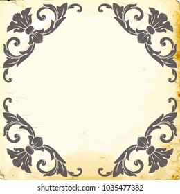 Retro baroque decorations element with flourishes calligraphic ornament. Vintage style design collection for Posters, Placards, Invitations, Banners, Badges and Logotypes.