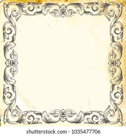 Retro baroque decorations element with flourishes calligraphic ornament. Vintage style design collection for Posters, Placards, Invitations, Banners, Badges and Logotypes.