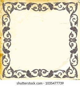 Retro baroque decorations element with flourishes calligraphic ornament. Vintage style design collection for Posters, Placards, Invitations, Banners, Badges and Logotypes.