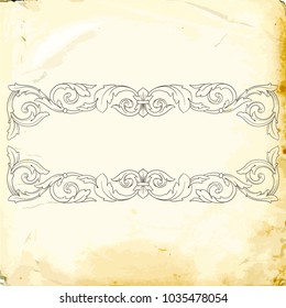Retro baroque decorations element with flourishes calligraphic ornament. Vintage style design collection for Posters, Placards, Invitations, Banners, Badges and Logotypes.