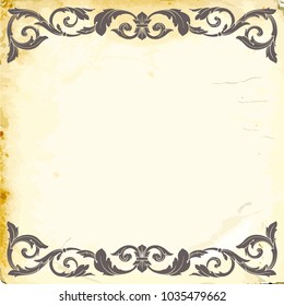 Retro baroque decorations element with flourishes calligraphic ornament. Vintage style design collection for Posters, Placards, Invitations, Banners, Badges and Logotypes.