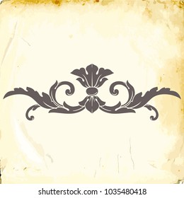 Retro baroque decorations element with flourishes calligraphic ornament. Vintage style design collection for Posters, Placards, Invitations, Banners, Badges and Logotypes.