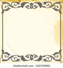 Retro baroque decorations element with flourishes calligraphic ornament. Vintage style design collection for Posters, Placards, Invitations, Banners, Badges and Logotypes.