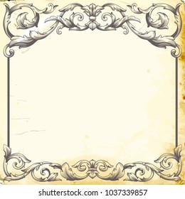 Retro baroque decorations element with flourishes calligraphic ornament. Vintage style design collection for Posters, Placards, Invitations, Banners, Badges and Logotypes.