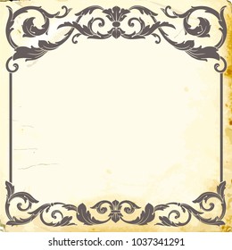 Retro baroque decorations element with flourishes calligraphic ornament. Vintage style design collection for Posters, Placards, Invitations, Banners, Badges and Logotypes.