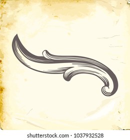 Retro baroque decorations element with flourishes calligraphic ornament. Vintage style design collection for Posters, Placards, Invitations, Banners, Badges and Logotypes.