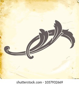 Retro baroque decorations element with flourishes calligraphic ornament. Vintage style design collection for Posters, Placards, Invitations, Banners, Badges and Logotypes.