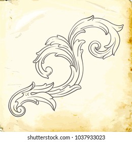 Retro baroque decorations element with flourishes calligraphic ornament. Vintage style design collection for Posters, Placards, Invitations, Banners, Badges and Logotypes.